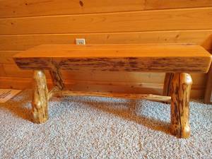 lot 33 image: Rustic Solid Wood Bench