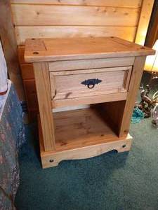 lot 47 image: Rustic Wood Nightstand