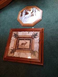lot 50 image: Frosted Buck Mirror & Elk Picture