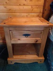 lot 60 image: Rustic Wood Nightstand