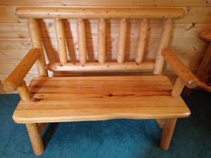 lot 75 image: Rustic Solid Wood Bench