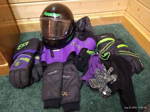 lot 82 image: Snowmobile Lot - Helmet, Gloves, Etc