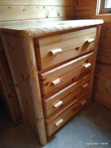 lot 87 image: Rustic Solid Wood 4-Drawer Chest