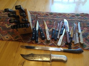 lot 106 image: Large Knife Lot - J.A. Henckels, Etc