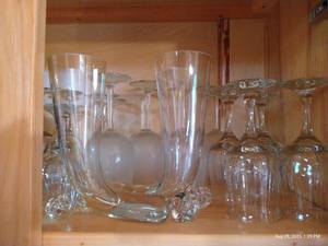 lot 108 image: Glass Stemware & (2) Horn Drinking Glasses