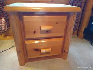 lot 161 image: Rustic Wood Nightstand