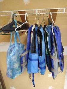 lot 203 image: (5) Older Adult Life Vests & Bag of GogglesSnorkels