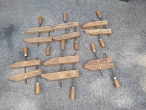 lot 218 image: (6) Jorgensen Wooden Hand Screw Clamps
