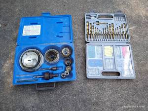 lot 287 image: (2) Drill Attachment Sets - Hole Saw Kit & Drill Bits, Etc