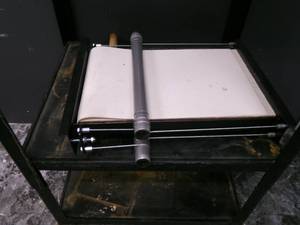 lot 13 image: Black Metal Media Cart w 53.5x28x3...