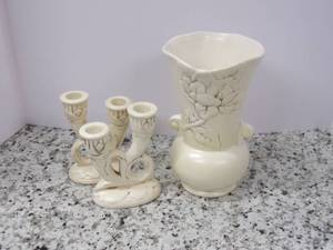 lot 15 image: Vintage Red Wing Magnolia Vase and ...