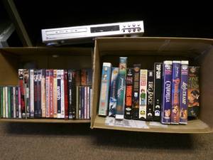 lot 41 image: A lot of videos, cd,Disney VCR tape...