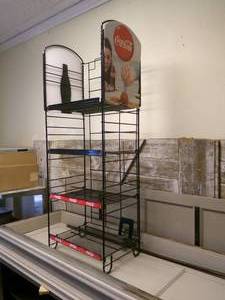 lot 47 image: Metal Books shelf 55x36x13.5 and Co...