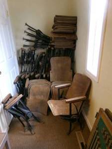 lot 48 image: A lot full of Antique Theater Seats...