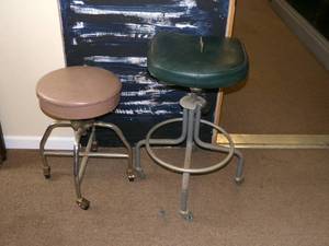 lot 55 image: Set of two Vintage Stools...