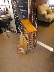 lot 61 image: Metal Travelrs Basket on Wheels wit...