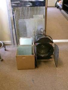 lot 78 image: Vintage Theatre light, 3 sheets of ...