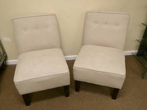 lot 85 image: Set of Side Chairs, cream color,nee...