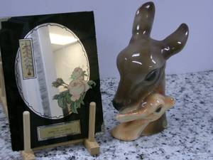 lot 105 image: Vintage Advert Mirror with Fawn and...