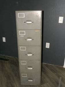 lot 115 image: Vintage Military Filing Cabinet doo...