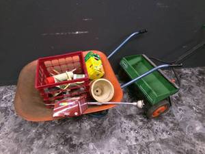lot 123 image: Wheel Barrrel, Walk Behind Seeder, ...