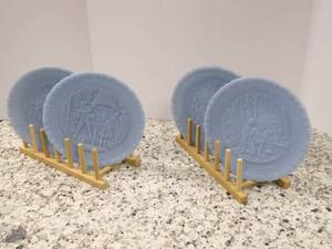 lot 168 image: Four Vintage Blue Fenton Plates...