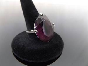 lot 68 image: .925 Sterling Silver Amethyst Cocktail Ring Size 6.5