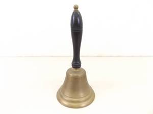 lot 25 image: Antique Wood Handled Brass School Bell