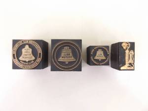 lot 26 image: Lot of 4 RARE Bell Systems Letter Press Printing Blocks