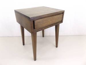 lot 97 image: RARE Mid Century Modern Conant Ball Wood End TableNight Stand