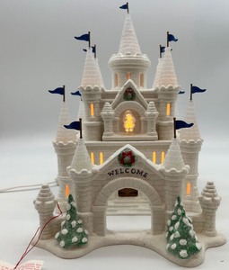 lot 6 image: Department 56 Snow Village Snow Carnival Ice Palace Lighted Castle with Box