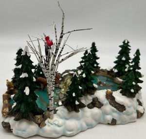 lot 10 image: Department 56 Village Mill Creek Pond Winter Scene Figurine