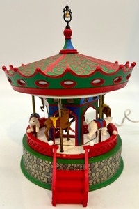 lot 65 image: Department 56 Village Animated Woodland Carousel Holiday Decor