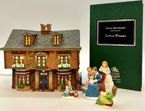 lot 68 image: Department 56 Little Women The March Residence Set with Book and Figurines