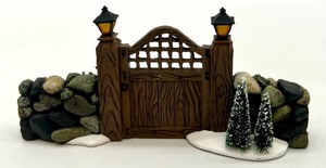 lot 74 image: Department 56 Village Accessories Lot - Fieldstone Walls and Gate with Box Packaging
