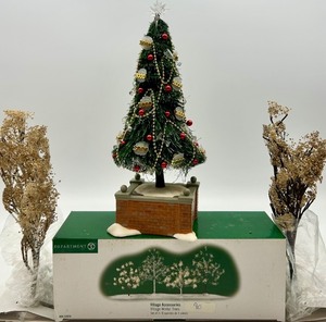 lot 105 image: Department 56 Village Accessories Celebration Tree and Winter Trees Set