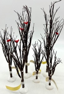 lot 106 image: Department 56 Village Bare Branch Trees Set and Cobblestone Road Rolls