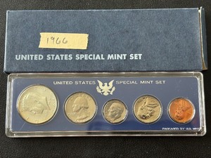 lot 20 image: 1966 Special Mint Set 40% Silver Kennedy