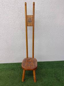 lot 103 image: Antique High Back StoolPlant Stand