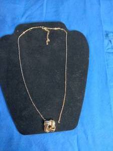lot 14 image: Knotted Gold 14K Gold Over Brass Pendant and Chain