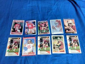 lot 65 image: 10 Joe Montana Football Cards