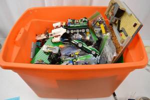 lot 59 image: Large Bin of Assorted LEGO Parts, Vehicles, and Figures