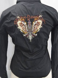 lot 170 image: Harley-Davidson Womens Embroidered Black Shirt Size M