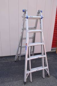 lot 205 image: Werner MT-22 Multi-Position Aluminum Ladder 300 lb Capacity