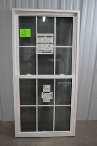 lot 293 image: Pella 250 Series Double Hung Window, 35.5 x 71.25 Inch, White & Bronze