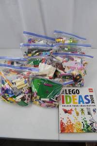 lot 144 image: Bulk LEGO Mixed Bricks Sets Lot with LEGO Ideas Book