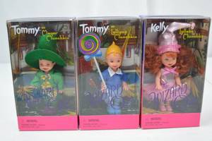 lot 149 image: 1999 Mattel Wizard of Oz Munchkin Dolls - Tommy & Kelly, 3 Boxed