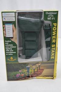 lot 198 image: Outdoor Wi-Fi Power Stake with 6 Outlets, Smart Control
