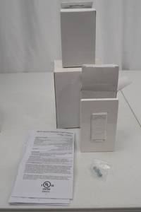 lot 233 image: Lot of 4 Wi-Fi Smart Dimmer Light Switches, Model WF500D
