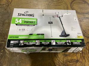 lot 59 image: Spalding 54-Inch Portable Basketball Hoop with Shatter-Proof Polycarbonate Backboard
